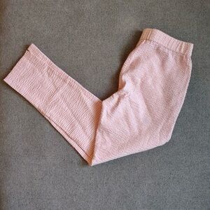 Peace Of Cloth Seersucker Pants Women XS Pink White Stripe Pull On Elastic Band